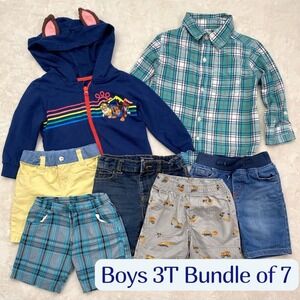 Boys Bundle Lot of 7 Pieces Size 3T Shorts, Paw Patrol Hoodie, Shirt Playwear